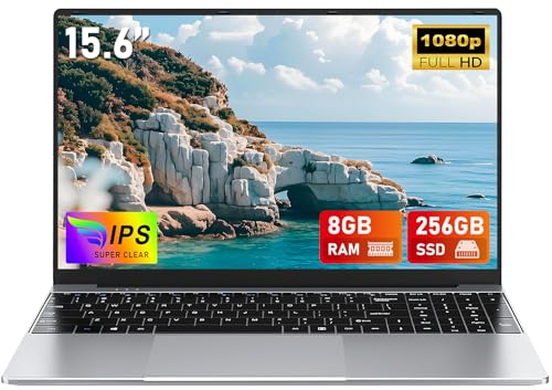CHIFUYOU 15,6 pollici portatile, processore N4000 (da 1,10 a 2,8 GHz), 8 GB RAM DDR4, 256 GB SSD, 1920 × 1080 Full HD, Win 11, compatibile con Wi-Fi 5 e Bluetooth