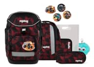 ergobag Schulranzen-Set Pack Set Bundle UnaufhaltBär - Schwarz | Ergonomischer Schulrucksack flexibel, 7-teiliges Set für die 1. Klasse Grundschule, für Mädchen und Jungen, AW25/26