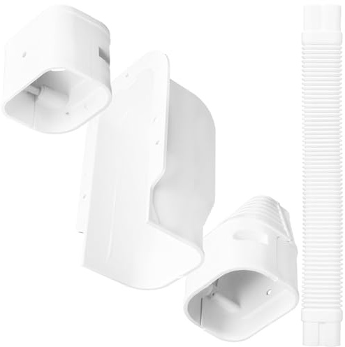DECHOUS Air Conditioner Line Cover Kit 4pcs Set with Outer Pipe Sleeve, Wall Entry Cover, Tail Connector, and 65cm Flexible Hose for Central Ac and Mini Split Protection