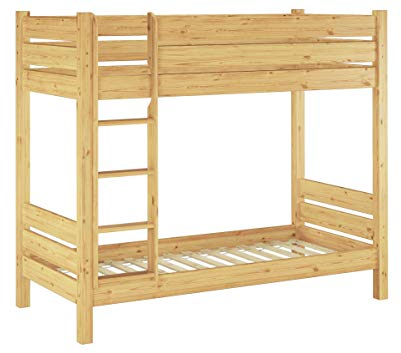 Erst-Holz Etagenbett extra stabil Massivholz 80x200 Stockbett Nische 80 teilbar Rollroste 60.16-08 T80