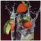 ARTland Wanddeko Glasbilder Wandbild Glas Bild einteilig Quadratisch Früchte im Wasser Cocktails Frucht Bar Erdbeere Limette EIS Sommer S6BG