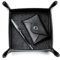 DELMON VARONE - Personalisierbarer Taschenleerer aus Premium Leder Soft Grain schwarz, Schlüsselschale ideal als Ablage für Schmuck, Kleingeld, Handy und Schlüssel, Elegante Echtleder Ablageschale