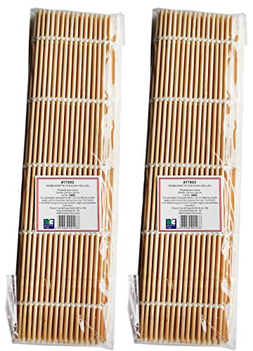 K&K 2Stück KK Bambusmatte für Sushi Rollen 24x24cm
