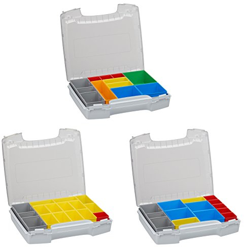 Sortimentskasten transparent Set | i-BOXX 72 3er Set (grau) mit Insetboxen H3, B3 & C3 | Für i-BOXX RACK & LS-BOXX | Sortierbox transparent leer