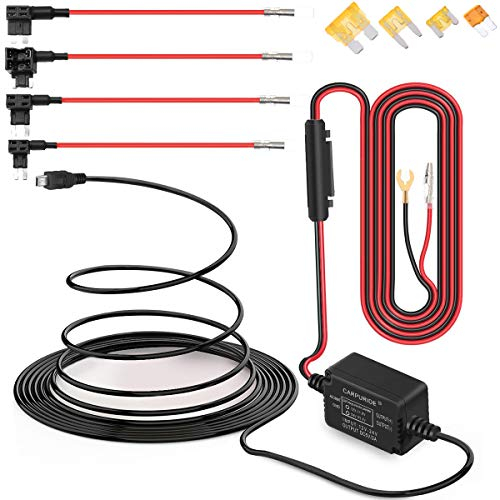 Dash Cam Hardwire Kit Mini USB Câble Chargeur de Voiture Câble 12V -24V à 5V pour Dash appareils GPS