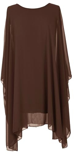 TEXTURE Ladies Womens Italian Lagenlook Batwing Sleeve Flowy Chiffon Kaftan Tunic Top Blouse Dress One Size Plus UK 14-22