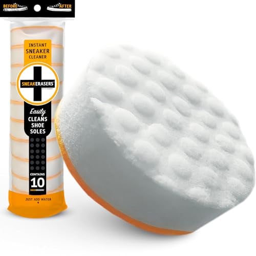 SneakERASERS Magic Sponge for Trainers - Instant White Shoe Cleaner with Dual Layer Technology - Melamine Sole Eraser Sponge for White Trainers & Sneakers - Pack of 10