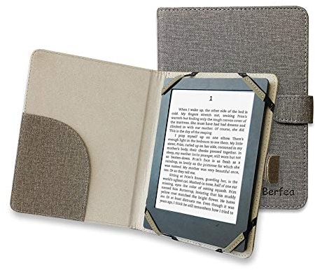 Berfea Étui de Protection pour liseuse Onyx Boox, Tolino EPOS, Kobo, Cybook Ocean, BIGME S6, Meebook M8/P78, Pocketbook InkPad, MobiScribe Wave, Likebook 7,8, Gris
