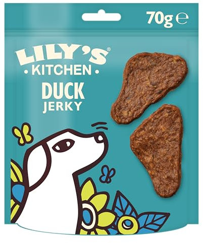 Lily’s Kitchen Mit natürlichen Zutaten hergestellt Leckerli-Packung für ausgewachsene Hunde, Leckere Mini-Trockenfleischstücke für kleine, mittlere, große Hunde 8 x 70g