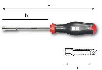 USAG 299 GIRAVITE LUNGO CACCIAVITE ESAGONALE CON IMPUGNATURA CHIAVE A BUSSOLA-8