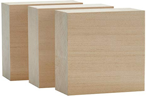 Craftiff Basswood Carving Blocks Large 4x4x2 inch Wood Blanks DIY Wood Signs for Crafts by