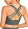 CRZ YOGA Damen Longline Sport-BH Ohne Bügel Gepolstert Bra Top Wirefree Padded Yoga Crop Tops Grauer Salbei S