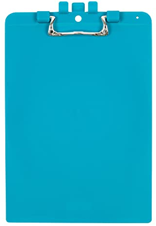 Snopake 15887 Porte-bloc A4 avec porte-stylo, pince ergonomique en métal robuste et trou de suspension Turquoise