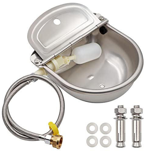 FOXCUP Tränkebecken Niederdruck Schwimmer-Tränkebecken aus Edelstahl, 4 Liter, für Rinder und Schweine, Tiertränkebecken