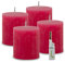DecoLite: 4 x Polar-Stumpenkerzen 75/68 mm von Müller inkl. Kerzenprofi Stabfeuerzeug (fraise)