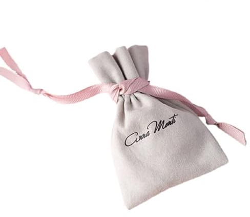 LYFANG Grauer Flanell-Geschenkbeutel, rosa Schleife, 8 x 10 cm, 9 x 12 cm, 10 x 15 cm, 13 x 17 cm, mit Logo, Schmuckbeutel, Kosmetiktasche, Mikrofasertasche