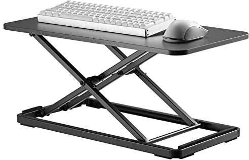 Mount Plus KBT10 Ultra Slim 24 Laptop, Keyboard and Mouse Stand | Sit Stand Adjustable Riser for Standing Desks | Lifts Up to 15.6 inches in Height | 5 Height Levels Riser