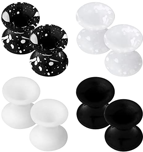 OUFER 4 Paare Silikon Ohr Ear Tunnels Plugs Set 6g 4mm Flesh Silikontunnel Piercing Silicone Double Flared Flexibler Expander Weiß Schwarz Ear Piercing Schmuck