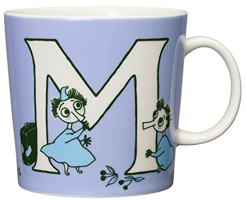 Arabia Mumin Becher ABC Buchstabe: M aus weißem Porzellan, Maße: 12 x 9,4 cm, Fassungsvermögen: 0,4l, 1066900