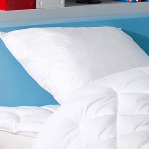 DODO - Oreiller Enfant 40x60 cm - Soutien Moelleux - Fibre Creuse Siliconée | Dormeurs sur le Ventre et Dos - Enveloppe 100% Coton - Doux - Séchable en Machine - Lavable 40°C