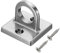 PATIKIL Pad Eye Plate U Hooks, Metal Ceiling Hook Wall Mount Loop with Screws Hardware Ring Hooks for Hanging Ropes in Queue Barrier, Dark Silver