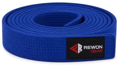 REWON Jiu Jitsu Gürtel – Hautfreundlicher BJJ Karate Gürtel, extra dick, 100% Baumwolle, Taekwondo Budo, Kickboxen, Sportkarate-Gürtel für Erwachsene und Kinder