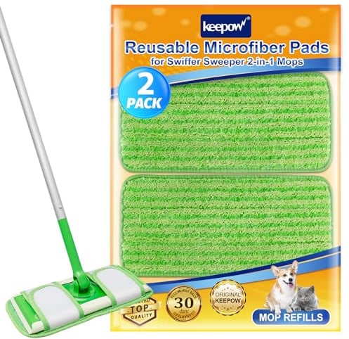 KEEPOW 2 Stück für Swiffer Feuchte Bodentücher 30 cm, Wiederverwendbar für Swiffer Bodenwischer Nass, Mikrofaser für Swiffer Wet, Waschbar für Swiffer Bodenwischer Feucht