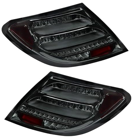 EVURU Stoßfänger Reflektoren Bremsrückleuchten Gehäuse,h Für merc&edes-Benz W204 C300 C250 2007-2014 Auto LED Rücklicht Nebelscheinwerfer Blinker Licht Bremse Autozubehör (Color : Black)