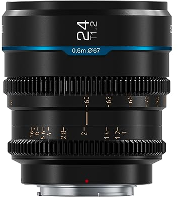 SIRUI Night Walker 24mm Cine-Objektiv mit Manuellem Fokus, T1.2-Objektiv mit großer Blende und S35 Frame Prime Lens für M4/3 Montieren Cameras, für BMPCC4K, GH5II, GH6, Z Cam (MS24M-B, Schwarz)