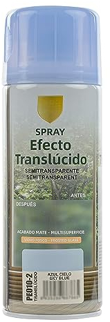 H HANSEL HOME Pintura Spray Vidrio y Cristal, Spray Esmerilado Cristal, Pintura para Pintar Vidrio, Efecto Translúcido Semitransparente - Azul Cielo 400ml