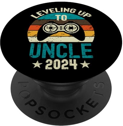 Leveling Up To Uncle 2024 First Time New Gaming Oncle Level PopSockets PopGrip Interchangeable