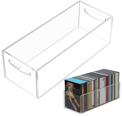 Kasmole Scatola Porta Dvd | Contenitori portaoggetti in Acrilico Custodia Porta Dvd impilabile Scatola Porta Dvd Trasparente - per Dvd, Libri, Articoli Vari, conservazione degli Alimenti