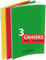 Conquérant Lot de 3 Cahiers Classique 24x32 cm Grands Carreaux Seyès 48 Pages Agrafées, Couleurs Assortis
