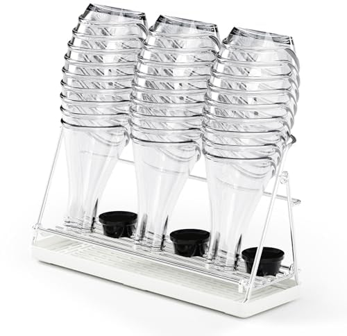 PAVSTINE Escurre Biberones para Sodastream de Acero Inoxidable 304, Escurrebiberones Plegable para Escurrir, Escurridor de botellas apto para lavavajillas, Organizador de tartas con bandeja extraíble