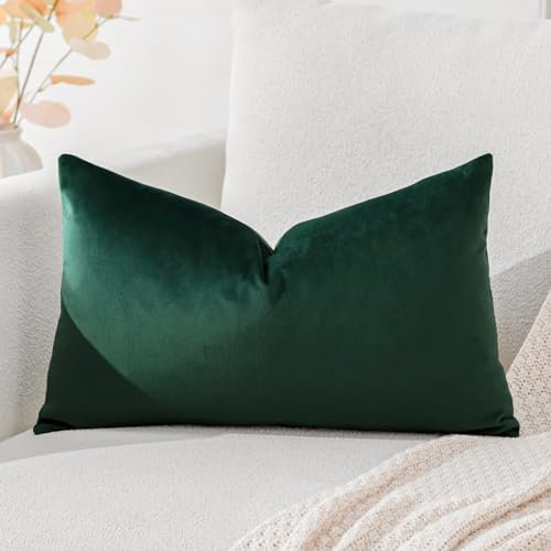 Artscope Samt Kissenbezug Kissenhülle Dekorative Dekokissen Sofakissen Lendenkissen Wurfkissenbezug Sofa Schlafzimmer 40x60cm Dunkelgrün