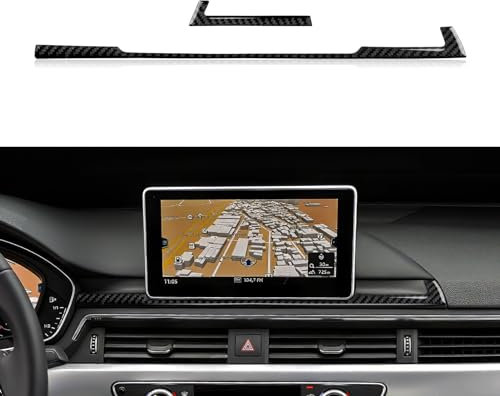 2PCS Auto Kohlefaser Navigation Panel Decorative Strip Cover Trim Kompatibel mit Audi A4 (2016-2019)/S4 (2016-2019)/RS4 (2017-2019)/ A5 (2017-2019)/S5 (2016-2019)/RS5 (2017-2019) Interieur Zubehör (A)