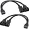 2-Pack 3 Way 4 Pin PWM Fan Splitter Cable 12 Inches, PC Fan Splitter 1 to 3 Converter, PC Fan Extension Cable