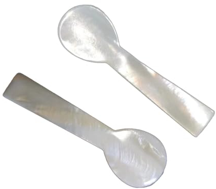 Rockreyoa Juego de 10 cucharas de nácar, cucharas de caviar pequeñas, cucharas de nácar, cucharas de huevo, cucharas de huevo, cucharas de sal, cuchara de sal para servir caviar y postre