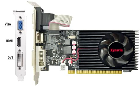 Xynsviu Grafikkarte, GPU-Unterstützung VGA, HDMI, DVI, Dual-Monitorausgang, Grafikkarte für Gaming-PC, Low-Profile-Tarjeta Gráfica (GT210 1G)