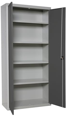 SimonRack Amario Simonlocker Armoire de Rangement Multifonction, 2 Portes, 4 étagères, 1 800 x 600 x 400 mm, assemblée, Gris/Anthracite