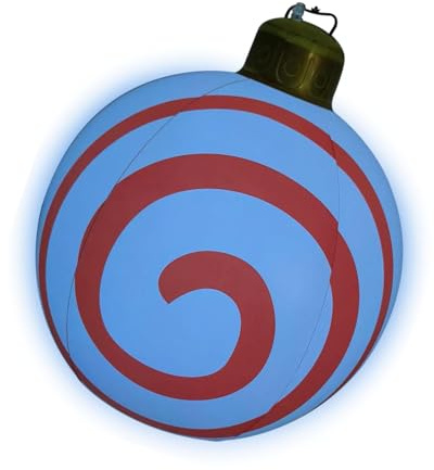 ETUCYNG Große aufblasbare Weihnachtskugeln, aufblasbare Weihnachtsdekorationskugeln – 23 Zoll Outdoor-Weihnachtskugel-Dekorationen | explodieren Sie beleuchtete Weihnachtskugeln für den Urlaub