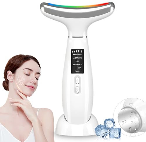 Thermal and Cooling Function Face Massager 4 Colors LED Facial Neck Beauty Device Multifunctional Skin Care Tools
