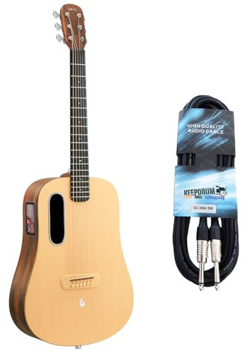 Lava Music ME4 Spruce Gitarre 36 Zoll Woodgrain Brown inklusive Tasche mit keepdrum Kabel