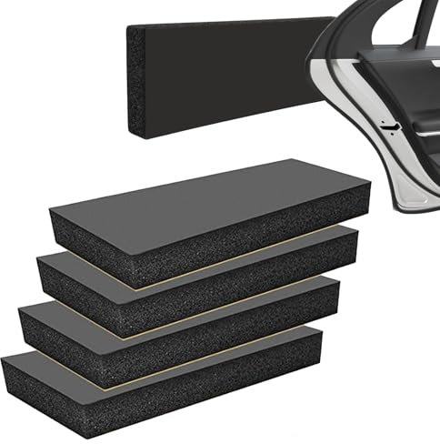 VBGURR 4 Pcs Universal Fit Black Foam Garage Wall Protectors, 30x10x3cm, Door Surface, Stainless Steel, Chrome Finish
