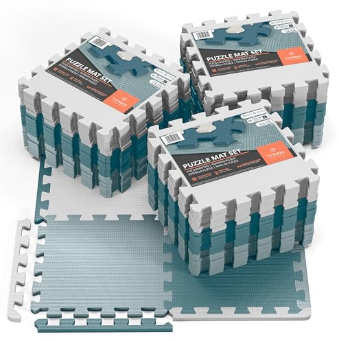 bemaxx Bodenschutzmatte Fitness - Sportmatte Fitnessmatte Gymnastikmatte Puzzlematte Yogamatte Turnmatte Trainingsmatte Spielmatte Fallschutzmatte Laufbandmatte - Gym Workout Pool Garage - 3er Set