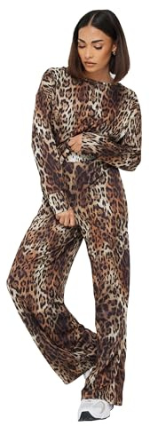 PixieGirl Petite Brown Soft Touch Leopard Print Jumper Petite