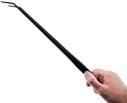 NatureHolic Scaping Tweezers Curved Black | 48 cm Aquarium Pflanzenpinzette | Extra Lange Gebogene Edelstahl Pinzette | Präzises Aquascaping Werkzeug | Riffelung für sicheren Halt | Schwarz
