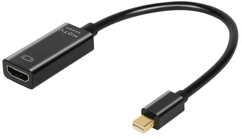 AXFEE Adaptateur Mini DisplayPort vers HDMI, Lot de 1, UHD, 4K 30Hz, 2K 60Hz,1080P 120Hz, pour MacBook Air/Pro, Microsoft Surface Pro et Plus - Noir
