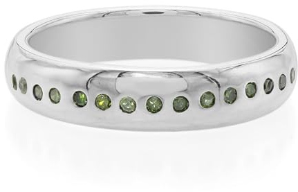 Cavill Smaragdgrüner Diamant Ring – 15 echte Diamanten, Silber 925, moderner Rundschliff, minimalistisch, eleganter Silberring, Damenring smaragd diamant silberring