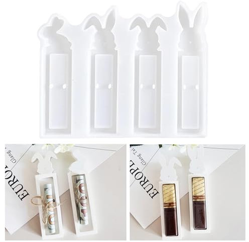 4 Stück Silikonformen Gießformen Ostern, Silikonform Ostern Geldgeschenk, Gipsformen zum Gießen, Gießformen Silikon Osterhase für DIY Seife Kerzen Ostergeschenke